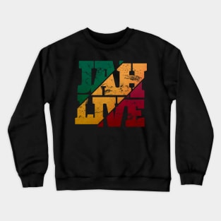 Jah Live Rasta Colors Distressed Reggae Crewneck Sweatshirt